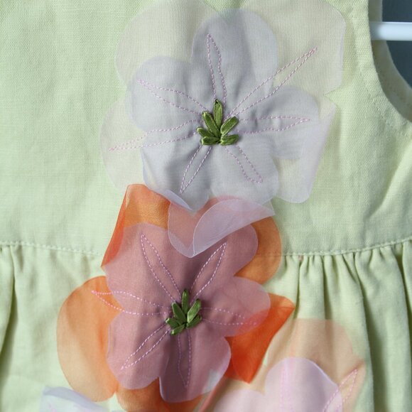🍁5/$25🎃 Gap Size 3-6M Summer Dress Vintage Celery Colour - Picture 2 of 4